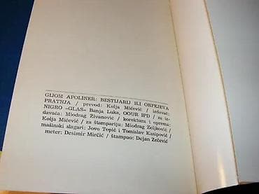 Books, Audio & Video formats: Bestijarij ili Orfejeva pratnja - Gijom ApolinerGlas Banja Luka, 1988 at lalafo.rs — 3 Books, Audio & Video formats: Bestijarij ili Orfejeva pratnja - Gijom ApolinerGlas Banja Luka, 1988 — 3