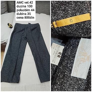 AMC ženske pantalone, tamno sive melirane boje. - Veličina: 42 na lalafo.rs — 2 AMC ženske pantalone, tamno sive melirane boje. - Veličina: 42 — 2