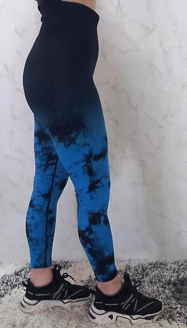 Leggings, Bike shorts: Ženske helanke sa visokim strukom u crno-plavoj tie-dye boji. Helanke at lalafo.rs — 5 Leggings, Bike shorts: Ženske helanke sa visokim strukom u crno-plavoj tie-dye boji. Helanke — 5