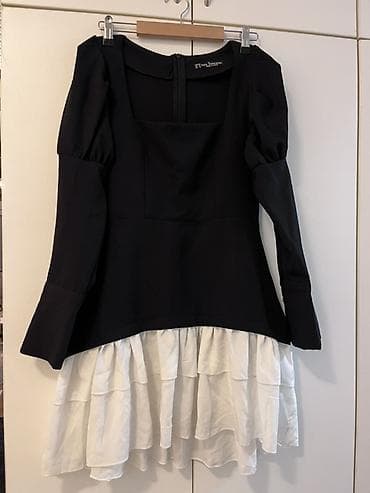 dve suknje po: Crno-bela mini haljina sa naglašenim ženstvenim krojem. - Gornji deo at lalafo.rs — 3 dve suknje po: Crno-bela mini haljina sa naglašenim ženstvenim krojem. - Gornji deo — 3