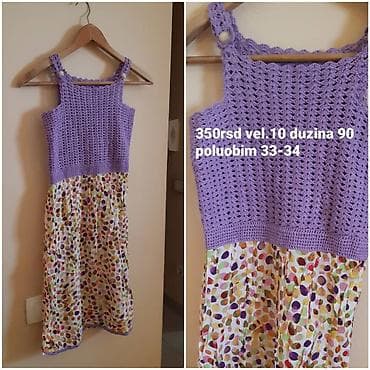 Dečija letnja haljina sa heklanim gornjim delom. - Gornji deo na lalafo.rs — 1 Dečija letnja haljina sa heklanim gornjim delom. - Gornji deo — 1