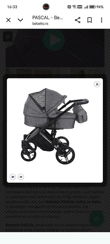 Bebetto dečija kolica 3u1, tamno siva– auto sedište jaje-sinteza na lalafo.rs — 6 Bebetto dečija kolica 3u1, tamno siva– auto sedište jaje-sinteza — 6