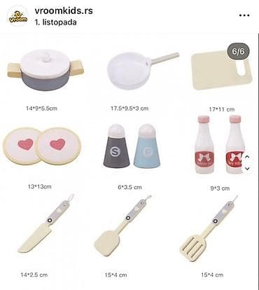 Drvena dečija kuhinja – komplet sa priborom - Dimenzije: 80 cm na lalafo.rs — 6 Drvena dečija kuhinja – komplet sa priborom - Dimenzije: 80 cm — 6