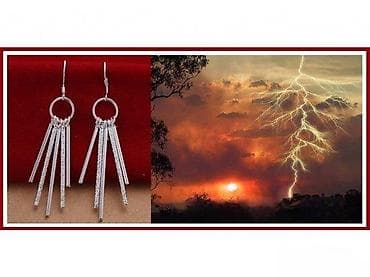 za svaki dan: Dugačke viseće minđuše „munja“ – srebrni sjaj - Dizajn: kružni at lalafo.rs — 2 za svaki dan: Dugačke viseće minđuše „munja“ – srebrni sjaj - Dizajn: kružni — 2