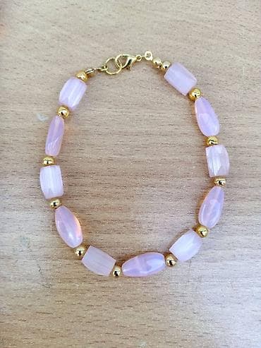 Narukvica u stilu Art Deko, Od ČEŠKOG Opalin Roze stakla i brušrnog na lalafo.rs — 2 Narukvica u stilu Art Deko, Od ČEŠKOG Opalin Roze stakla i brušrnog — 2