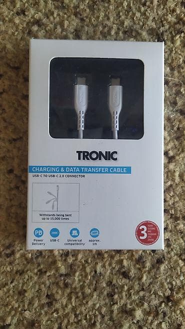 Mobile Phones & Accessories: Potpuno nov TRONIC kabl USB C na USB C 2.0, neotpakovan, u originalnoj at lalafo.rs — 1 Mobile Phones & Accessories: Potpuno nov TRONIC kabl USB C na USB C 2.0, neotpakovan, u originalnoj — 1
