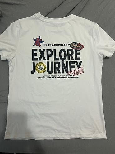 Bela unisex majica kratkih rukava sa printom - Boja: bela - Kroj na lalafo.rs — 2 Bela unisex majica kratkih rukava sa printom - Boja: bela - Kroj — 2