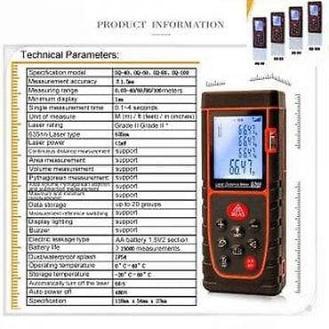 laser parkside: Laserski daljinomer QQ‑60 (60 m) - Opseg merenja: 0,03–60 m - at lalafo.rs — 5 laser parkside: Laserski daljinomer QQ‑60 (60 m) - Opseg merenja: 0,03–60 m - — 5