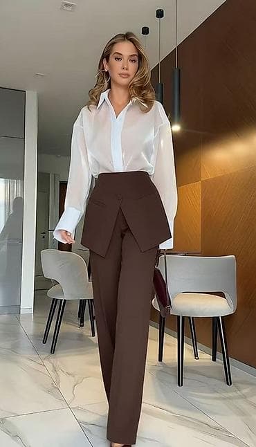 🔥Ženske elegantne pantalone sa preklopnim “suknja” detaljem u struku na lalafo.rs — 3 🔥Ženske elegantne pantalone sa preklopnim “suknja” detaljem u struku — 3