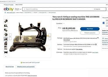 Ručna šivaća mašina “THE LOCKMAN” by Wilson Bowman, 1869, Kanada – na lalafo.rs Ručna šivaća mašina “THE LOCKMAN” by Wilson Bowman, 1869, Kanada –