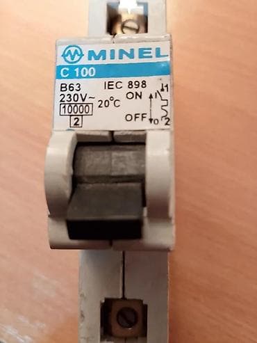 MINEL AUTOMATSKI OSIGURAČ C100 B63A 240VAC 1P | MINEL automatcki na lalafo.rs MINEL AUTOMATSKI OSIGURAČ C100 B63A 240VAC 1P | MINEL automatcki