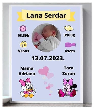 Karta rodjenja, predivna uspomena i poklon. Slika bebe sa podacima sa na lalafo.rs — 8 Karta rodjenja, predivna uspomena i poklon. Slika bebe sa podacima sa — 8