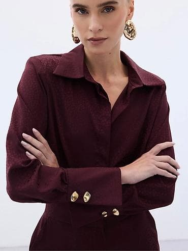 pantalone gina benotti: Satenska ženska košulja Velicina od 36 do 40 - Boja: duboka bordo - na lalafo.rs — 4 pantalone gina benotti: Satenska ženska košulja Velicina od 36 do 40 - Boja: duboka bordo - — 4