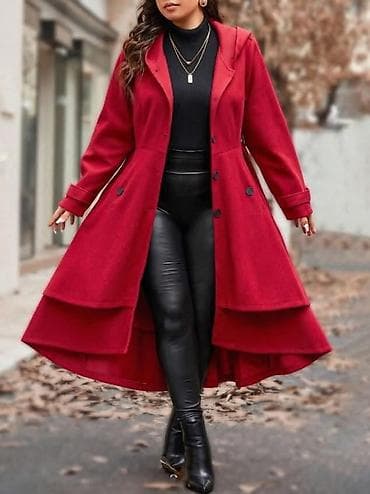 Elegantni ženski kaput u bogatoj crvenoj boji, sa modernom siluetom i na lalafo.rs — 2 Elegantni ženski kaput u bogatoj crvenoj boji, sa modernom siluetom i — 2