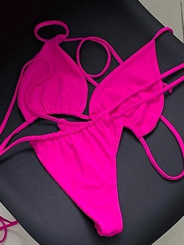 Ženski bikini komplet – neon pink - Model: trouglasti gornji deo na na lalafo.rs — 2 Ženski bikini komplet – neon pink - Model: trouglasti gornji deo na — 2