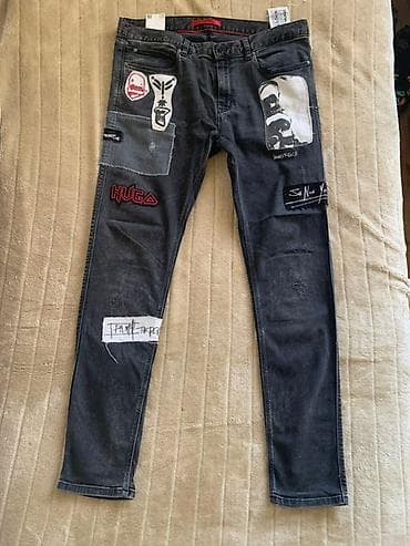 Muške skinny/ slim fit farmerke – 2 komada (crne/ugljen siva) Model na lalafo.rs — 1 Muške skinny/ slim fit farmerke – 2 komada (crne/ugljen siva) Model — 1