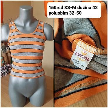 Ženski top na bretele – prugasti - Boja/patern: narandžasto‑sive na lalafo.rs Ženski top na bretele – prugasti - Boja/patern: narandžasto‑sive