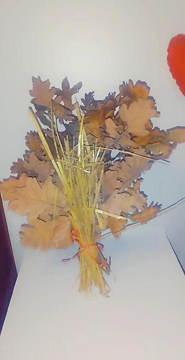 Ručni buket od suvih hrastovih grana sa klasjem/slamom, dekorisan na lalafo.rs — 5 Ručni buket od suvih hrastovih grana sa klasjem/slamom, dekorisan — 5