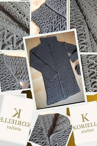 Pleteni dugi kardigan od vune - Ručni rad, prefinjen reljefni plet na lalafo.rs — 1 Pleteni dugi kardigan od vune - Ručni rad, prefinjen reljefni plet — 1