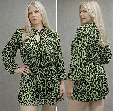 Zelena mini haljina s leopard printom - Uzorak: upečatljiv leopard na lalafo.rs — 1 Zelena mini haljina s leopard printom - Uzorak: upečatljiv leopard — 1