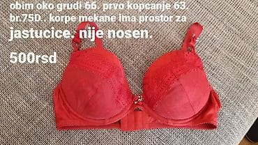kom sa etiketom: Crveni grudnjak Rosme – veličina EU 75D. - Boja: intenzivno crvena - at lalafo.rs — 3 kom sa etiketom: Crveni grudnjak Rosme – veličina EU 75D. - Boja: intenzivno crvena - — 3