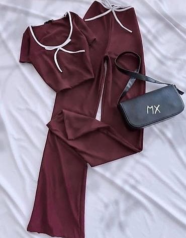 kom sa etiketom: Ženski komplet – top i pantalone sa širokim nogavicama - Dvodelni at lalafo.rs — 1 kom sa etiketom: Ženski komplet – top i pantalone sa širokim nogavicama - Dvodelni — 1