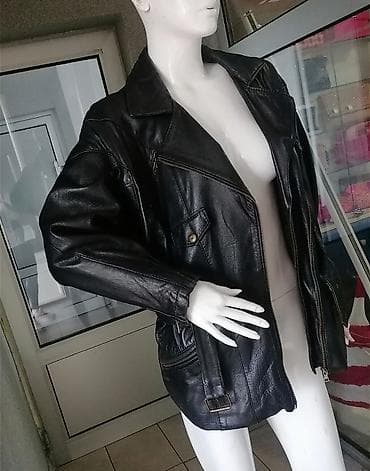 dve suknje po: Ženska kožna jakna – biker/oversize kroj, crna - Materijal: prirodna na lalafo.rs — 5 dve suknje po: Ženska kožna jakna – biker/oversize kroj, crna - Materijal: prirodna — 5