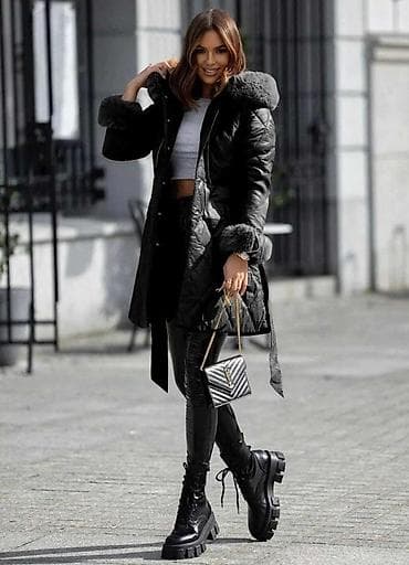 🔥Ženska topla zimska jakna sa krznom i kapuljacom- crna S M L XL na lalafo.rs — 2 🔥Ženska topla zimska jakna sa krznom i kapuljacom- crna S M L XL — 2