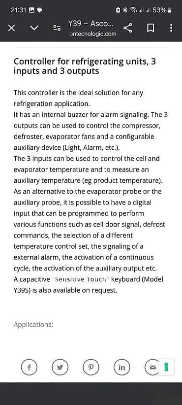 Kontrolor temperature za rashladne uredjaje Ascon Y39. Digitalni na lalafo.rs Kontrolor temperature za rashladne uredjaje Ascon Y39. Digitalni