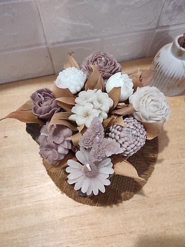 Buket mirisnih svećica u drvenoj saksiji. Rucno radjeno, od 100% na lalafo.rs — 2 Buket mirisnih svećica u drvenoj saksiji. Rucno radjeno, od 100% — 2