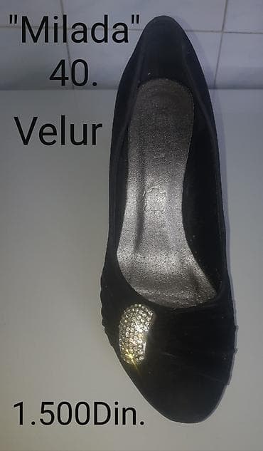 eko koza sa: Ženske salonke “Milada” – velur, crne. - Materijal: mekani velur na lalafo.rs — 3 eko koza sa: Ženske salonke “Milada” – velur, crne. - Materijal: mekani velur — 3