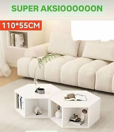 Stilski klub stolovi: Moderan set klub stolova – heksagonalni dizajn, dimenzije 110×55 cm na lalafo.rs — 1 Stilski klub stolovi: Moderan set klub stolova – heksagonalni dizajn, dimenzije 110×55 cm — 1