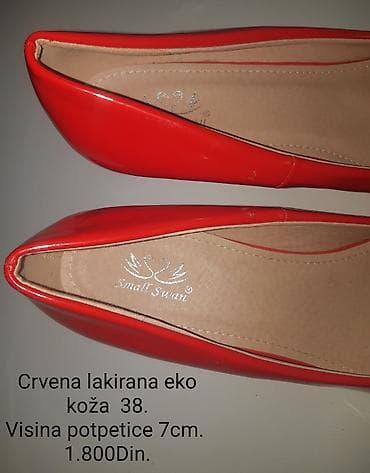 cista koza broj: Crvene salonke “Small Swan” - Materijal: lakirana eko koža - Boja na lalafo.rs — 6 cista koza broj: Crvene salonke “Small Swan” - Materijal: lakirana eko koža - Boja — 6