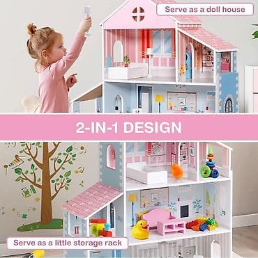 Lutke i dodaci za lutke: 03. 🏡✨ Velika drvena kuća za lutke sa nameštajem – bajkovita igra za na lalafo.rs — 3 Lutke i dodaci za lutke: 03. 🏡✨ Velika drvena kuća za lutke sa nameštajem – bajkovita igra za — 3