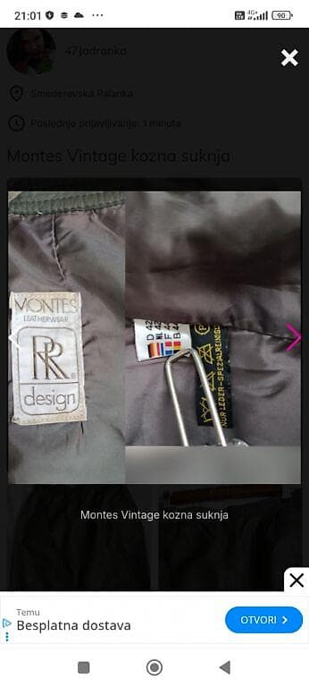 Montes Vintage kožna suknja - Brend: Montes Leatherwear, RR Design - na lalafo.rs — 4 Montes Vintage kožna suknja - Brend: Montes Leatherwear, RR Design - — 4