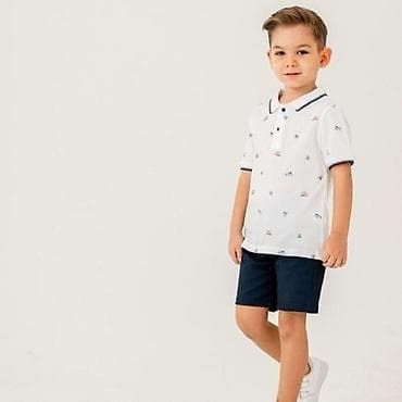 Dečiji komplet za leto – polo majica i šorts - Majica: bela polo na lalafo.rs Dečiji komplet za leto – polo majica i šorts - Majica: bela polo