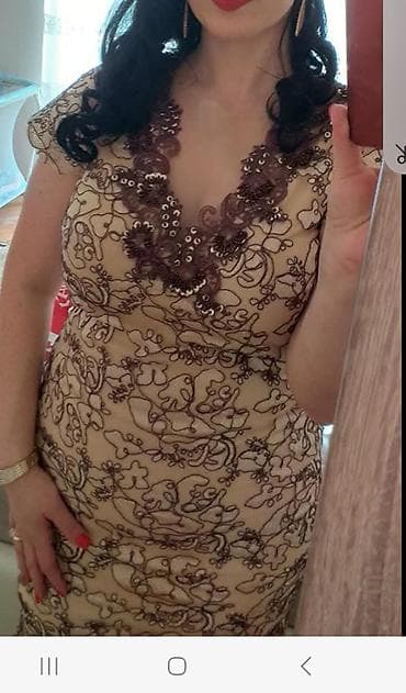 sako laneni: Elegantna duga večernja haljina - Model: duga, sirena kroj koji prati at lalafo.rs — 1 sako laneni: Elegantna duga večernja haljina - Model: duga, sirena kroj koji prati — 1