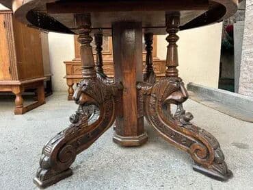 Stari antikvarni stilski trpezarijski sto - 19. vek - ZMAJEVI na lalafo.rs Stari antikvarni stilski trpezarijski sto - 19. vek - ZMAJEVI