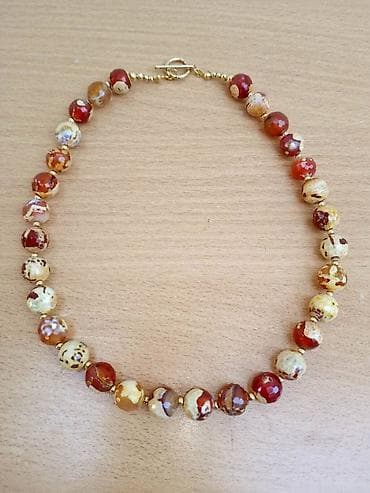 Ogrlica Fasetiran Vatreni Ahat Ogrlica od Fasetiranog Vatreniog Ahata na lalafo.rs — 2 Ogrlica Fasetiran Vatreni Ahat Ogrlica od Fasetiranog Vatreniog Ahata — 2