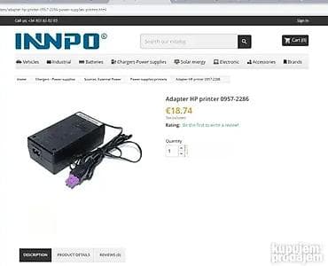 Orginalni punjač za HP printere; AC/DC ADAPTER; Output: 30V / 333mA na lalafo.rs — 7 Orginalni punjač za HP printere; AC/DC ADAPTER; Output: 30V / 333mA — 7