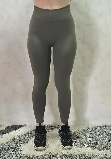 Ženske sportske helanke – visoki struk, maslinasto zelene - Kroj na lalafo.rs Ženske sportske helanke – visoki struk, maslinasto zelene - Kroj