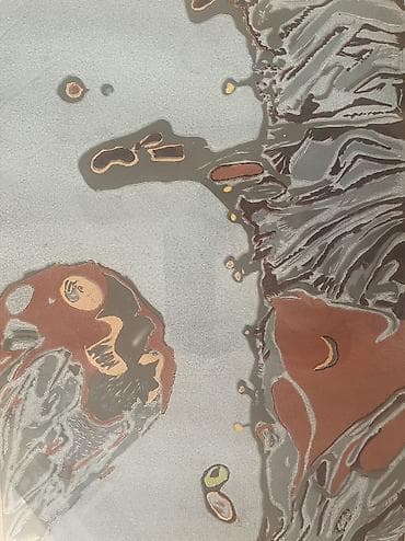 Apstraktna umetnička grafika – višeslojna tehnika (verovatno na lalafo.rs Apstraktna umetnička grafika – višeslojna tehnika (verovatno