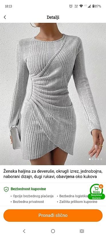 Nova siva haljina M veličina,dužina cele haljine 88 cm na lalafo.rs — 1 Nova siva haljina M veličina,dužina cele haljine 88 cm — 1