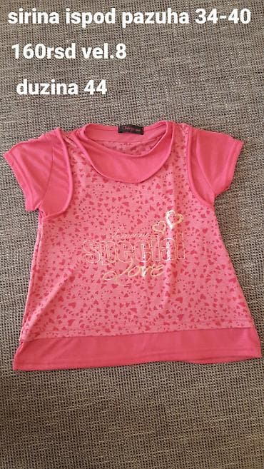 Dečija majica kratkih rukava, roze boje, sa srcima preko celog na lalafo.rs Dečija majica kratkih rukava, roze boje, sa srcima preko celog