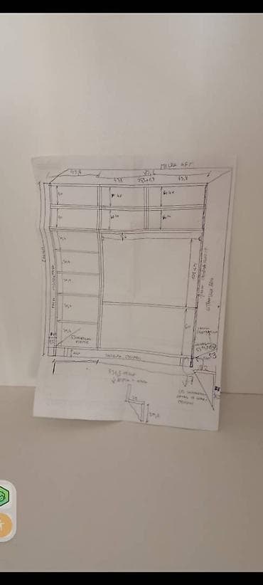 Izrada ormara po meri nacrtajte na papiru Ormar sa rasporedom polica na lalafo.rs — 5 Izrada ormara po meri nacrtajte na papiru Ormar sa rasporedom polica — 5