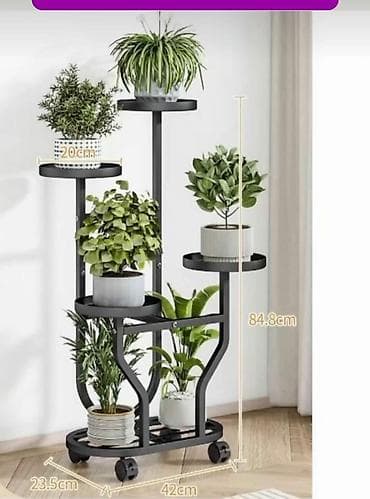 Stalak za saksije sa točkićima – višespratni - Materijal: metalna na lalafo.rs Stalak za saksije sa točkićima – višespratni - Materijal: metalna