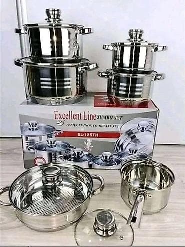 Set posuđa Excellent Line Jumbo Set – 12 delova, inox - Materijal na lalafo.rs Set posuđa Excellent Line Jumbo Set – 12 delova, inox - Materijal