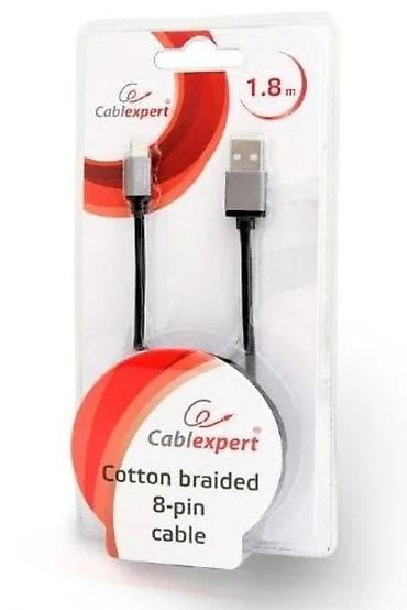 Cablexpert pamučno pleteni 8-pin kabl – 1,8 m - Konektori: USB-A na na lalafo.rs Cablexpert pamučno pleteni 8-pin kabl – 1,8 m - Konektori: USB-A na