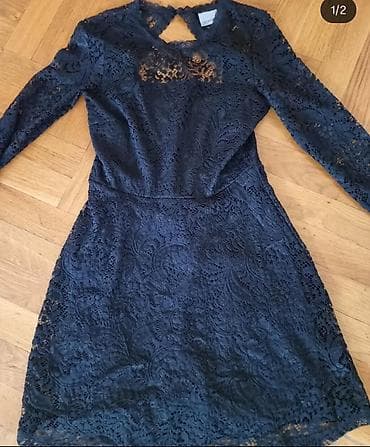 Elegantna crna čipkana haljina S vel. - Model: mini/više do kolena na lalafo.rs Elegantna crna čipkana haljina S vel. - Model: mini/više do kolena