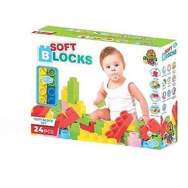 Soft Blocks – set mekih građevinskih kocki za najmlađe - Set od 24 na lalafo.rs Soft Blocks – set mekih građevinskih kocki za najmlađe - Set od 24